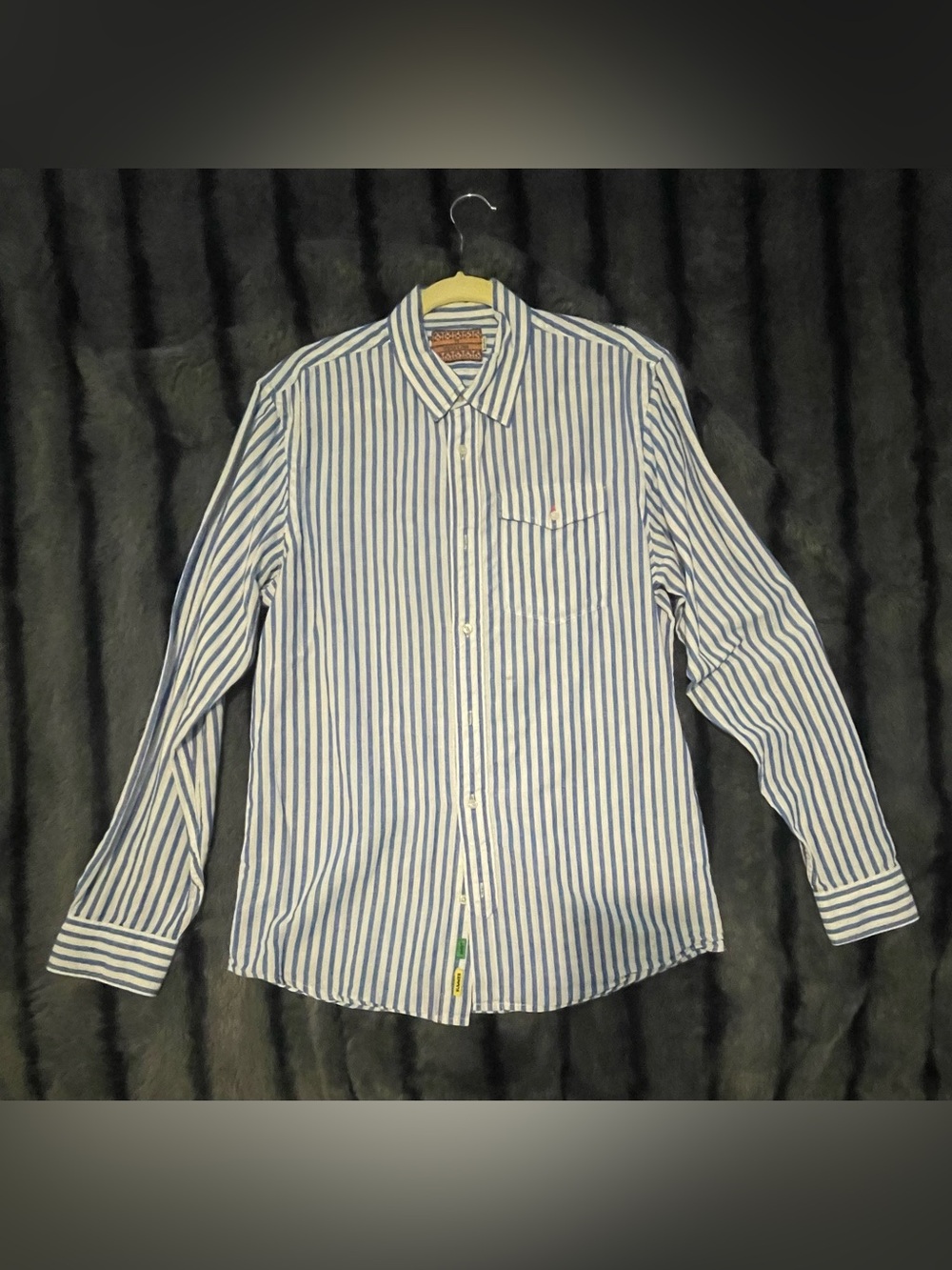 Scotch & Soda Blue and White Vertical Stripe Button-Down Shirt